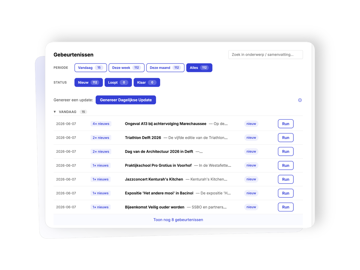 Dagelijkse Updates mockup